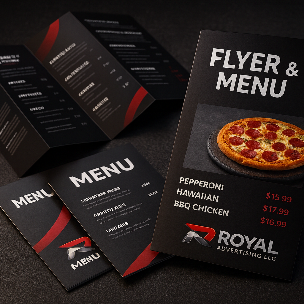 Menu and flyers